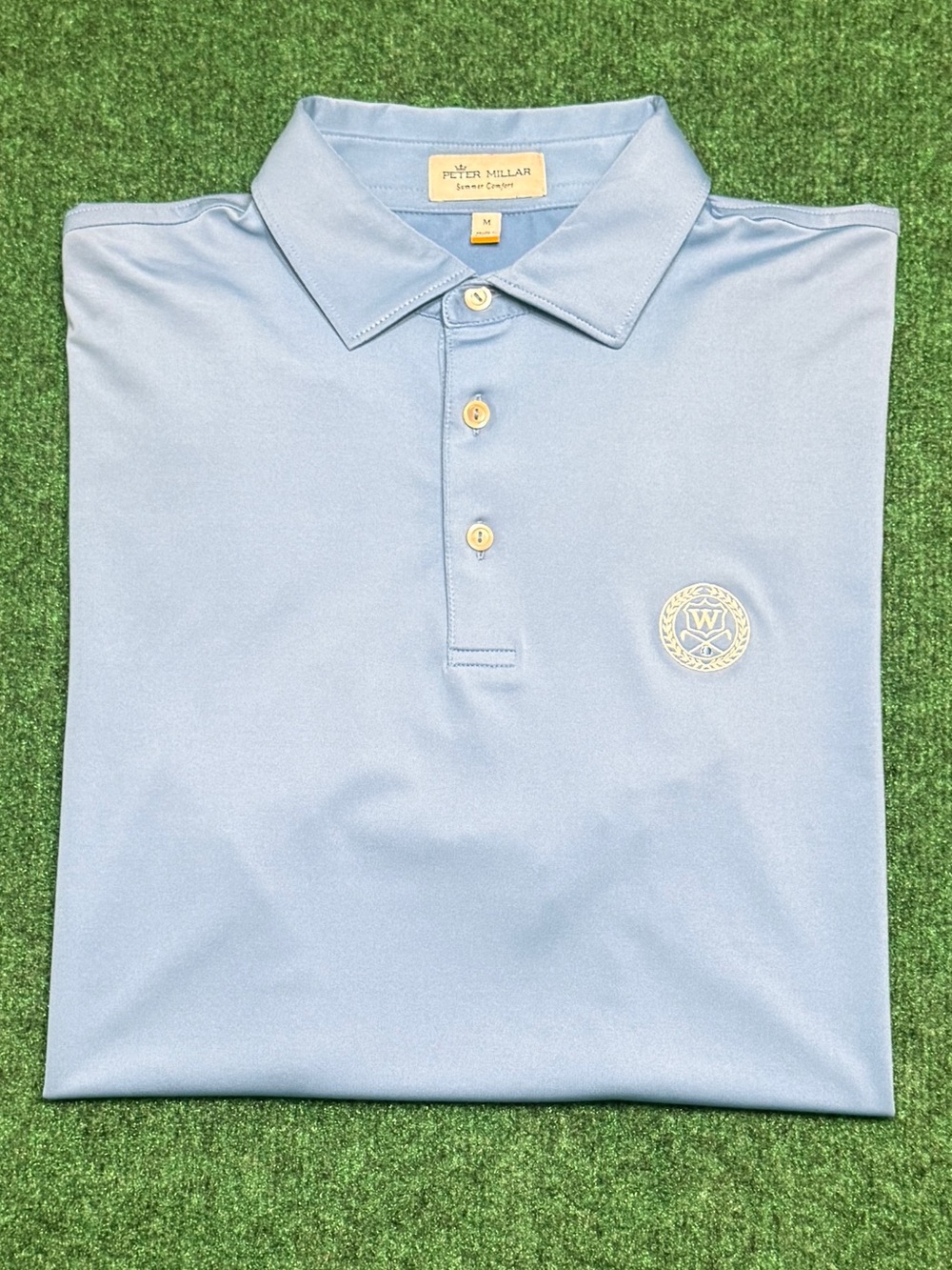 Peter Millar Summer Comfort Men's Light Blue Performance/ Golf Polo (Medium)